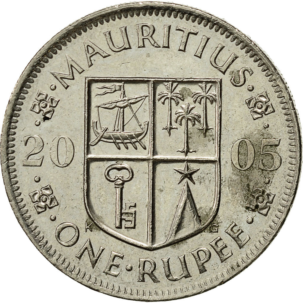 Moneta, Mauritius, Rupee, 2005, EF(40-45), Miedź-Nikiel, KM:55