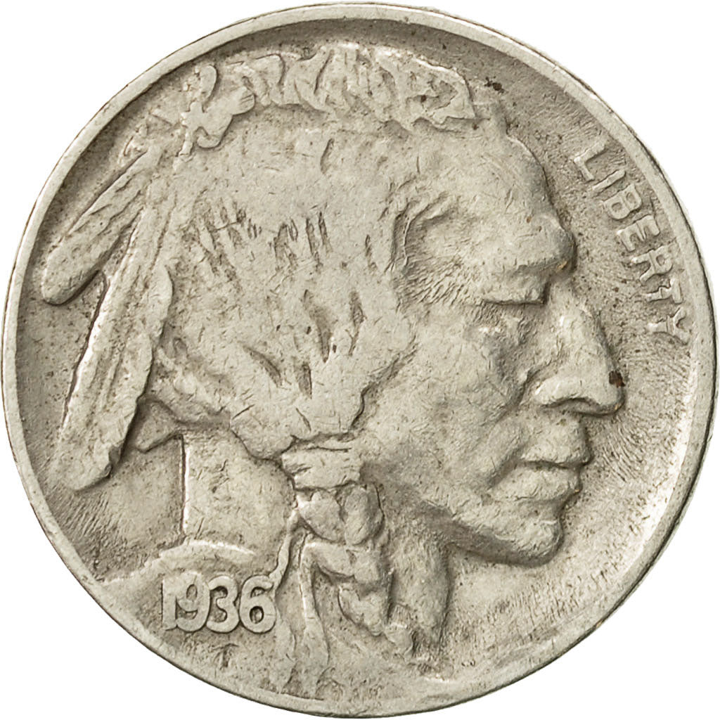 Vereinigte Staaten, Buffalo Nickel, 5 Cents, 1936, U.S. Mint, Philadelphia, SS