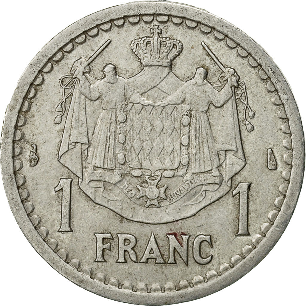 Münze, Monaco, Louis II, Franc, 1943, SS, Aluminium, KM:120, Gadoury:MC131