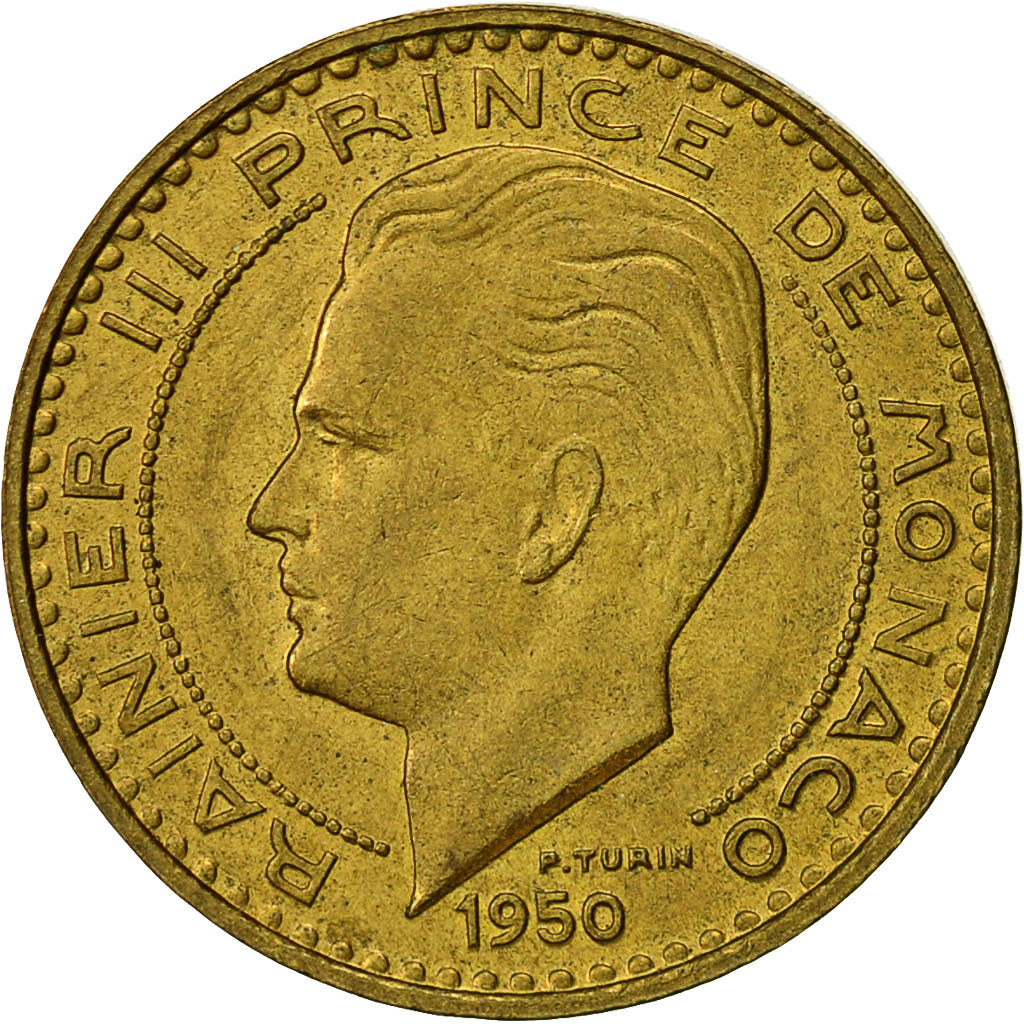 Moneta, Monaco, Rainier III, 20 Francs, Vingt, 1950, BB, Alluminio-bronzo