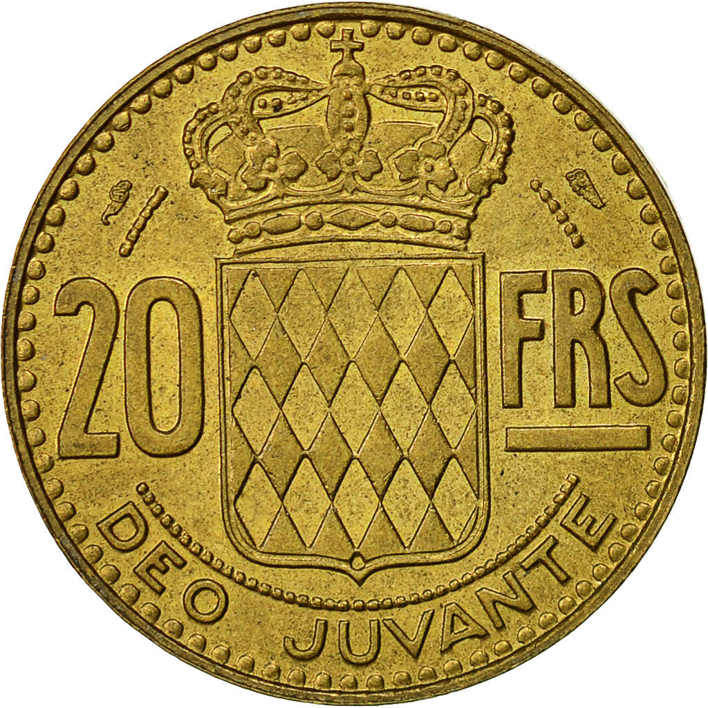 Moneta, Monaco, Rainier III, 20 Francs, Vingt, 1950, BB, Alluminio-bronzo