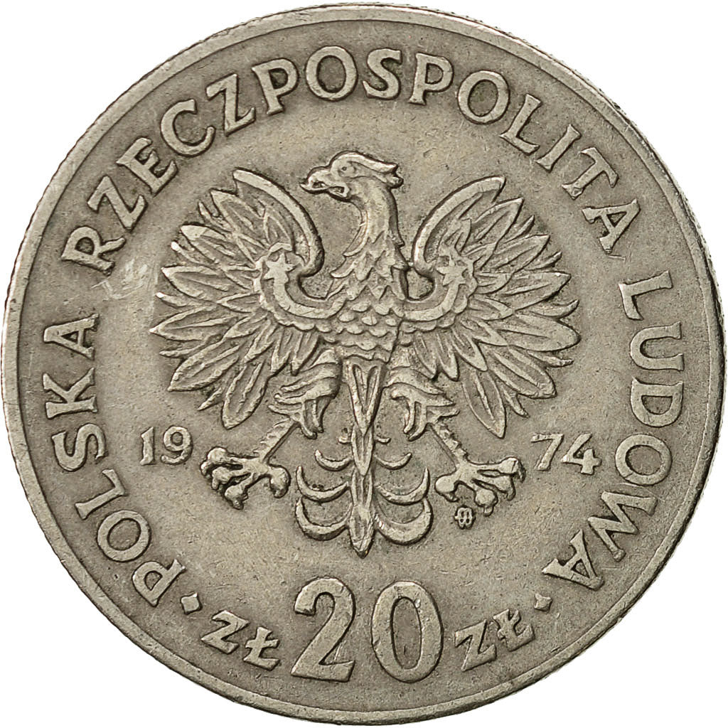 Monnaie, Pologne, 20 Zlotych, 1974, Warsaw, TTB, Copper-nickel, KM:69