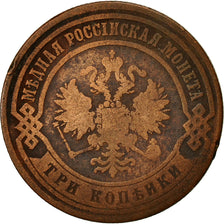 Monnaie, Russie, Alexander II, 3 Kopeks, 1873, Saint-Petersburg, TTB, Cuivre