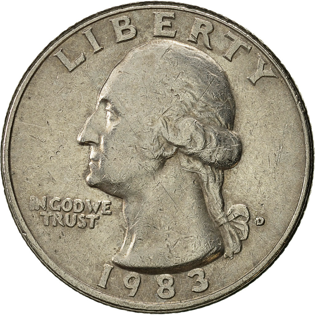 Coin, United States, Washington Quarter, Quarter, 1983, U.S. Mint, Denver