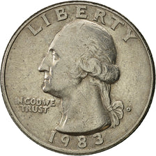 Coin, United States, Washington Quarter, Quarter, 1983, U.S. Mint, Denver