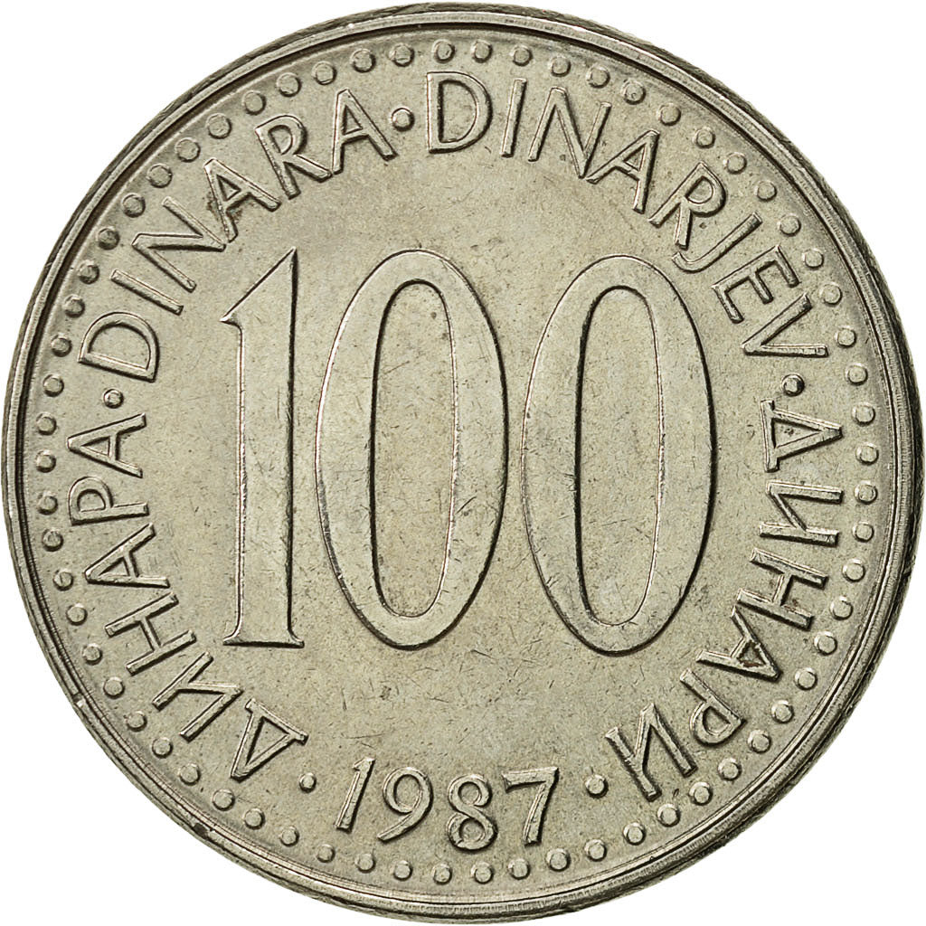 Moneta, Iugoslavia, 100 Dinara, 1987, BB+, Rame-nichel-zinco, KM:114