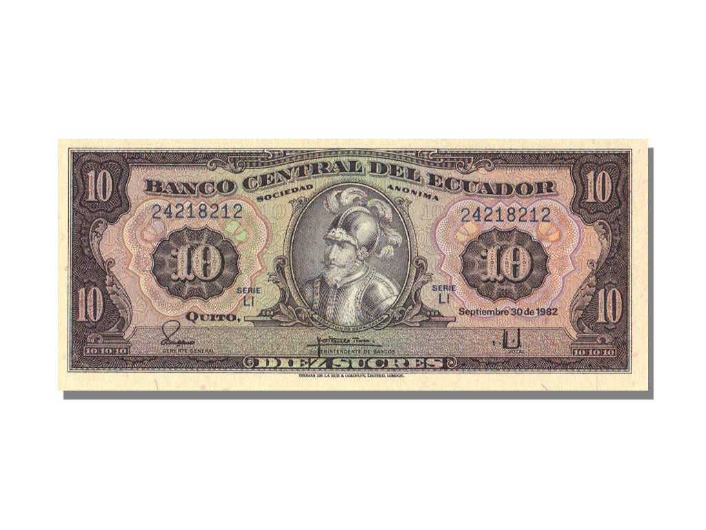 Banknote, Ecuador, 10 Sucres, 1982, 1982-09-30, KM:114b, UNC(65-70)