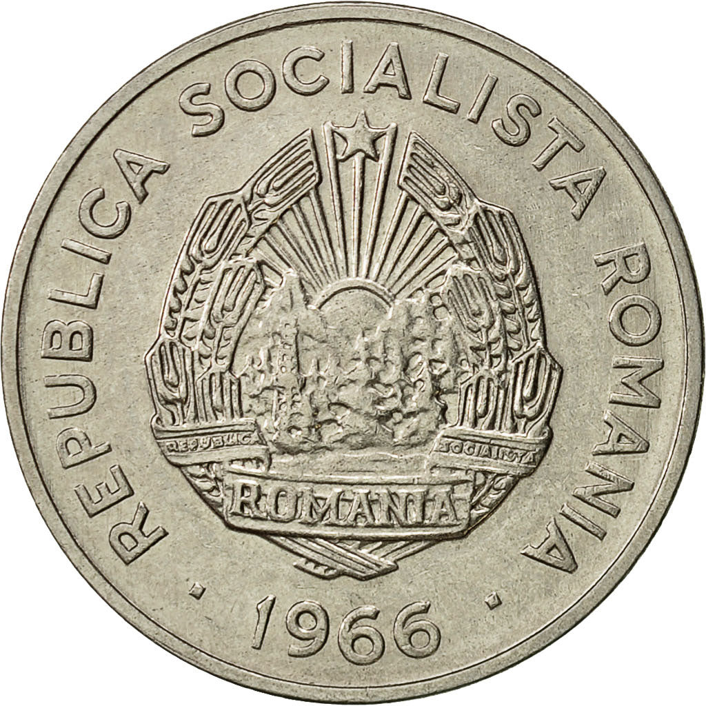 Coin, Romania, 15 Bani, 1966, AU(55-58), Nickel Clad Steel, KM:93