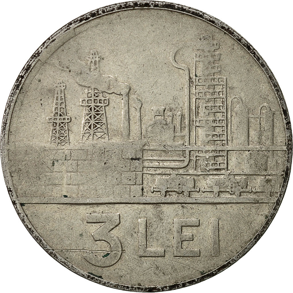 Coin, Romania, 3 Lei, 1963, VF(30-35), Nickel Clad Steel, KM:91