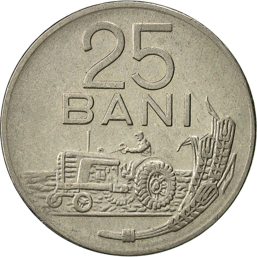Coin, Romania, 25 Bani, 1966, AU(50-53), Nickel Clad Steel, KM:94