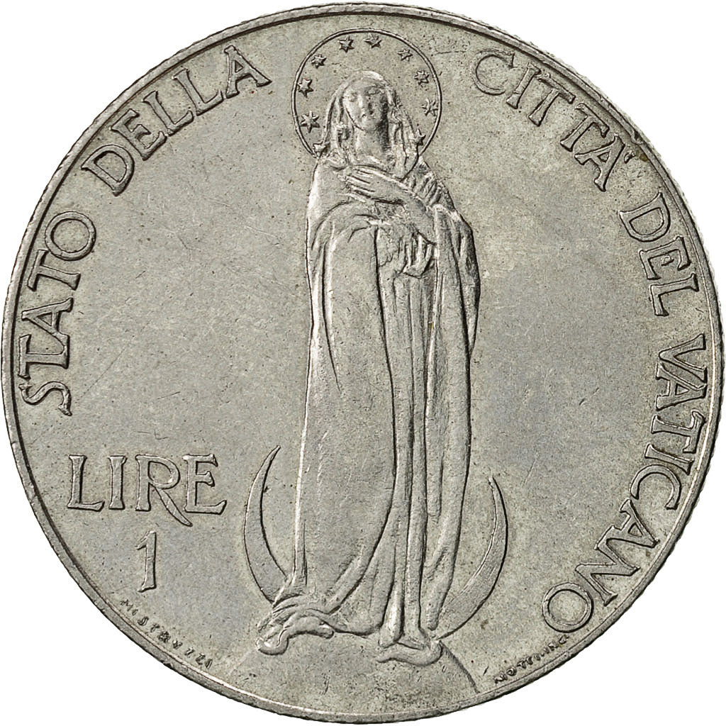 Moneda, CIUDAD DEL VATICANO, Pius XII, Lira, 1944, Roma, MBC+, Acero inoxidable