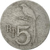 Moneda, Indonesia, 5 Rupiah, 1970, BC+, Aluminio, KM:22