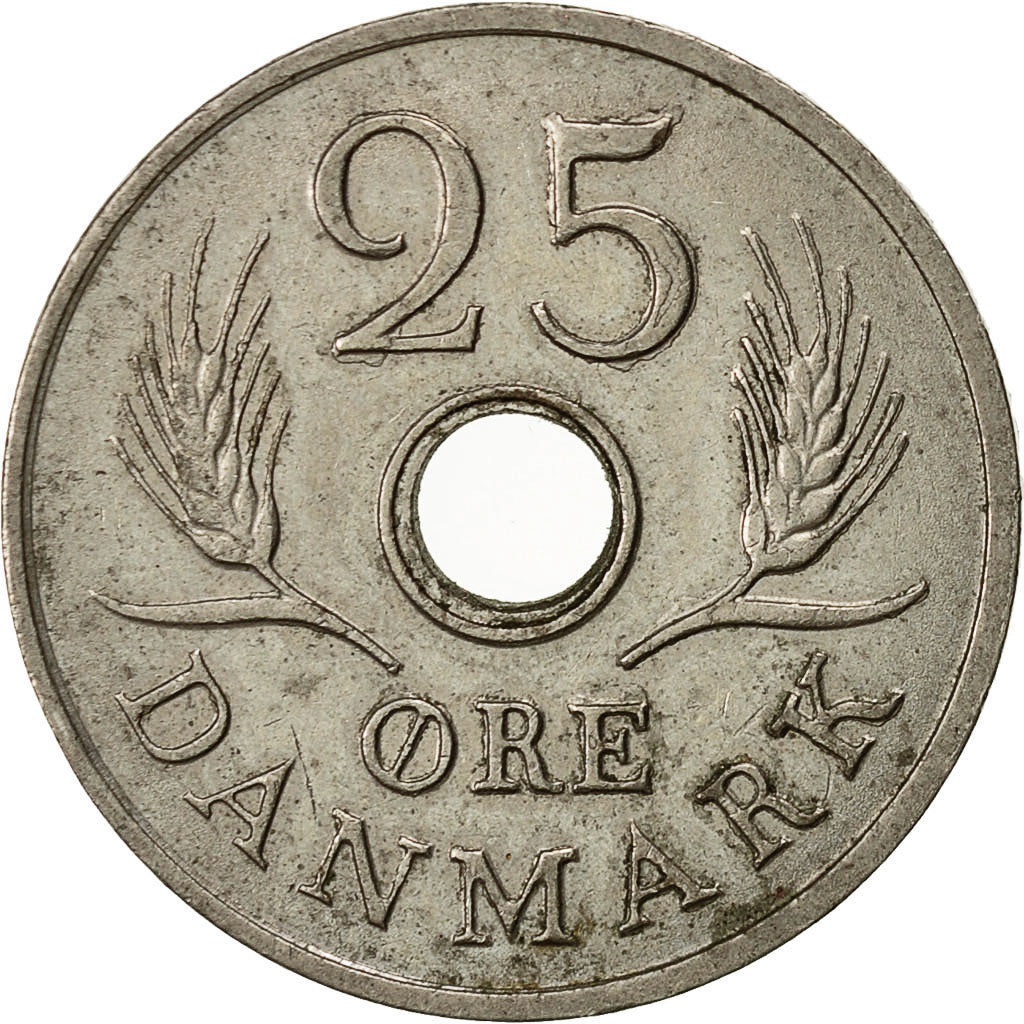 Coin, Denmark, Frederik IX, 25 Öre, 1967, Copenhagen, EF(40-45), Copper-nickel