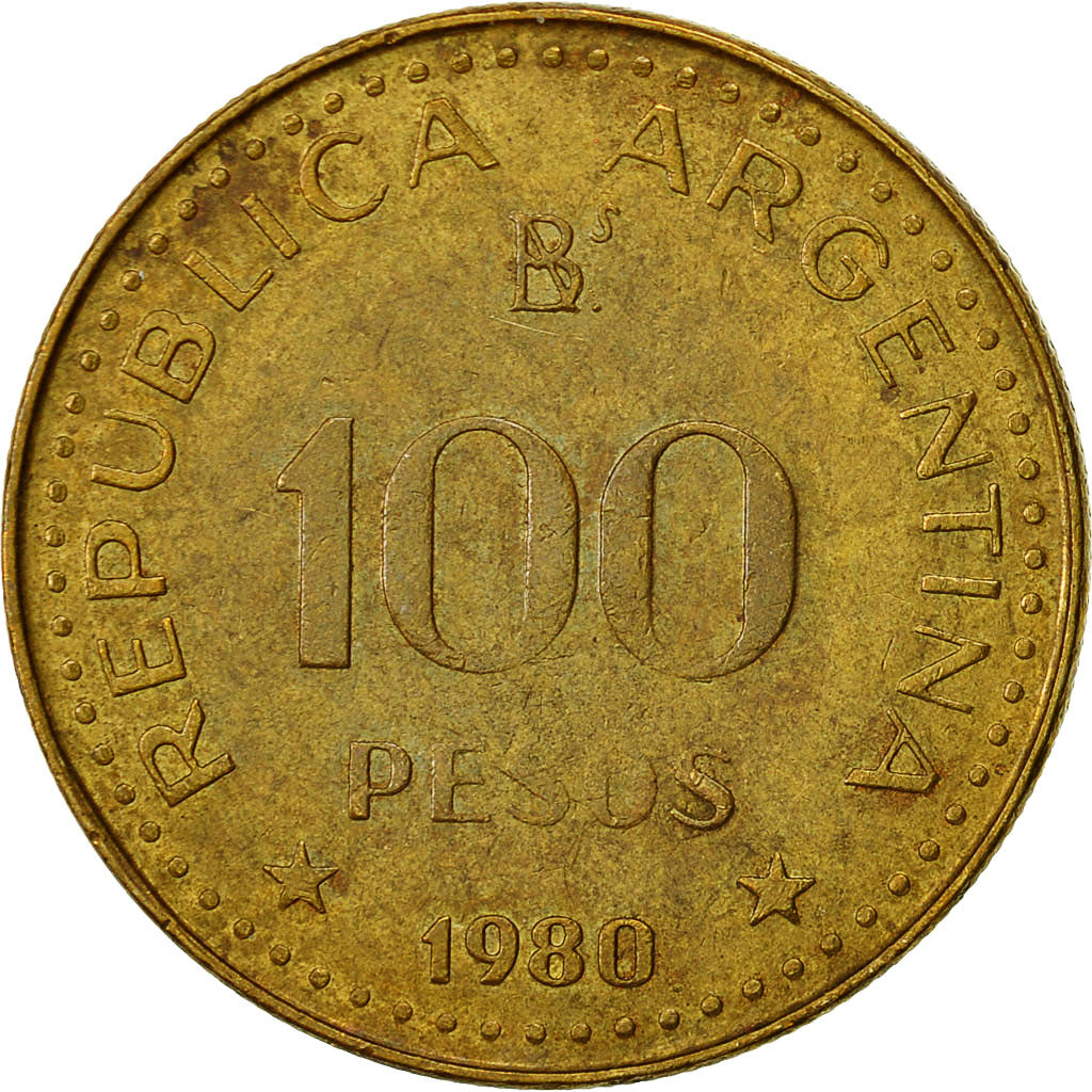 Coin, Argentina, 100 Pesos, 1980, EF(40-45), Aluminum-Bronze, KM:85