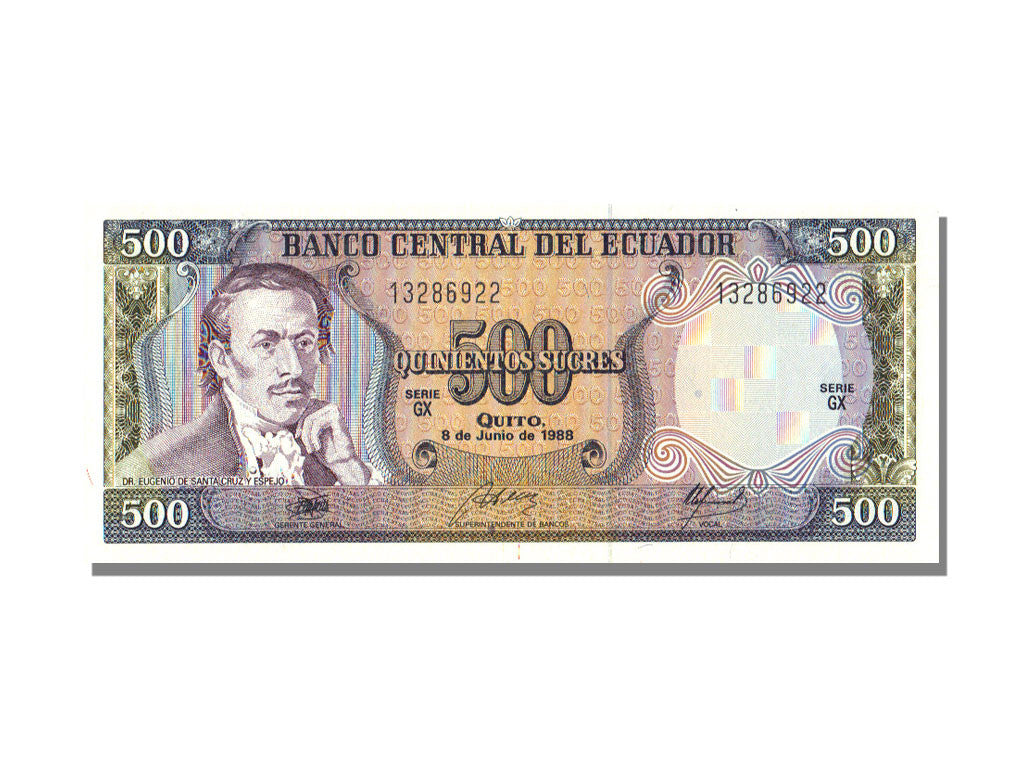 Ecuador, 500 Sucres, 1988, KM #124Aa, 1988-06-08, UNC(65-70), GX