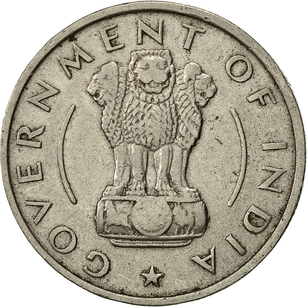 Moneta, REPUBBLICA DELL’INDIA, 1/2 Rupee, 1956, Calcutta, BB, Nichel, KM:6.3