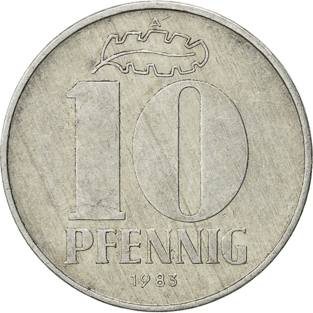 Monnaie, GERMAN-DEMOCRATIC REPUBLIC, 10 Pfennig, 1983, Berlin, TTB, Aluminium