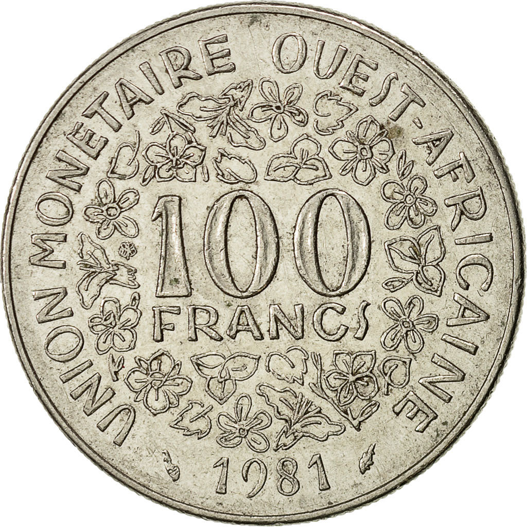 Coin, West African States, 100 Francs, 1981, EF(40-45), Nickel, KM:4