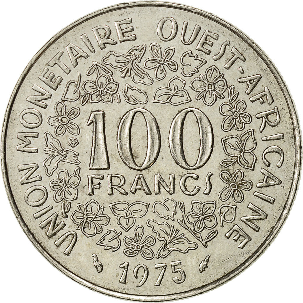 Moneta, Stati dell'Africa occidentale, 100 Francs, 1975, BB+, Nichel, KM:4