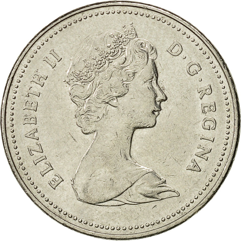 Coin, Canada, Elizabeth II, 5 Cents, 1981, Royal Canadian Mint, Ottawa
