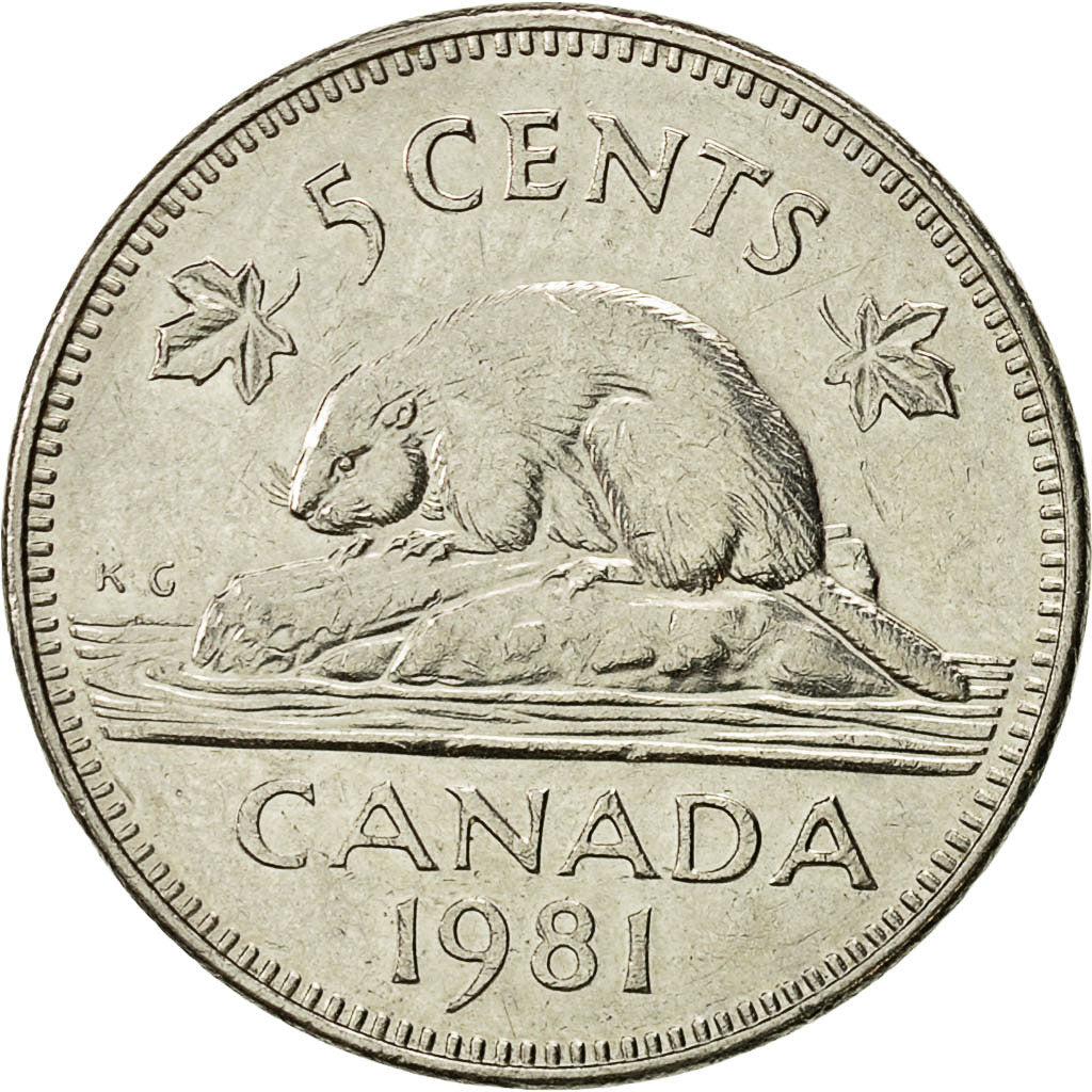 Coin, Canada, Elizabeth II, 5 Cents, 1981, Royal Canadian Mint, Ottawa