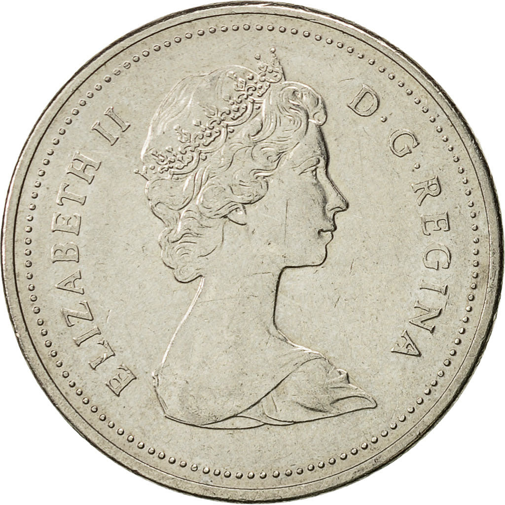 Coin, Canada, Elizabeth II, 5 Cents, 1984, Royal Canadian Mint, Ottawa