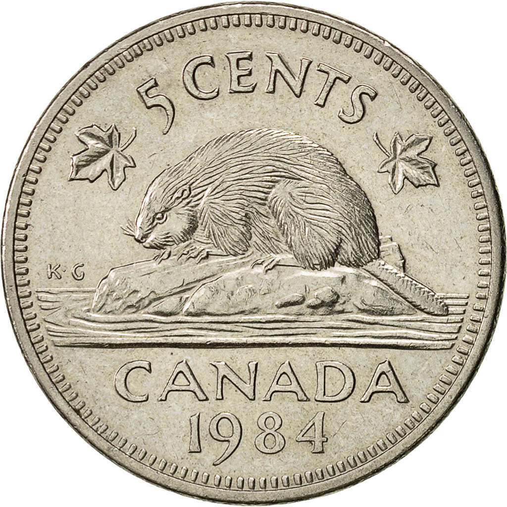 Coin, Canada, Elizabeth II, 5 Cents, 1984, Royal Canadian Mint, Ottawa