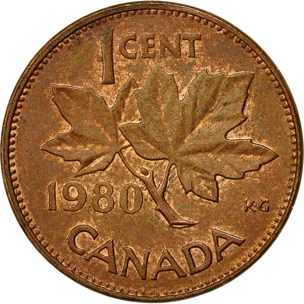 Coin, Canada, Elizabeth II, Cent, 1980, Royal Canadian Mint, Ottawa, EF(40-45)