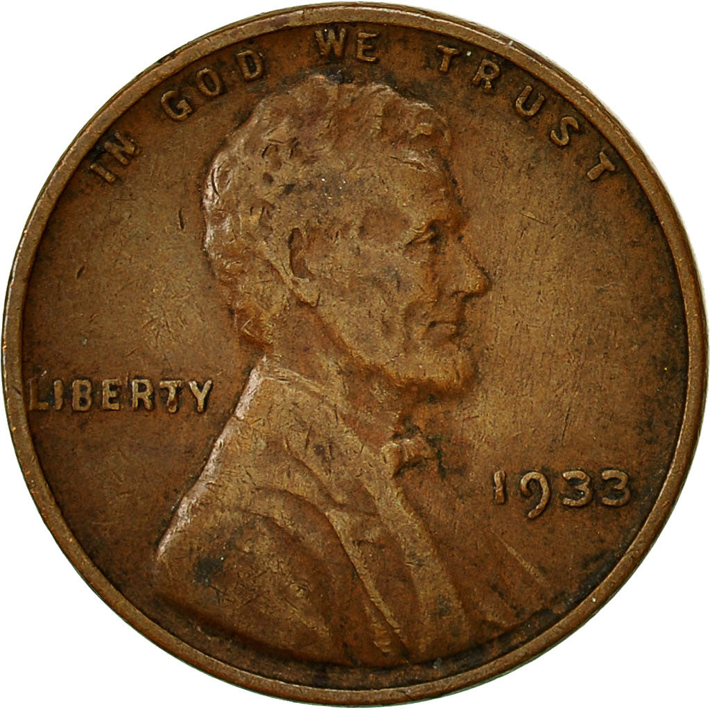 United States, Lincoln Cent, Cent, 1933, U.S. Mint, Philadelphia, EF(40-45)