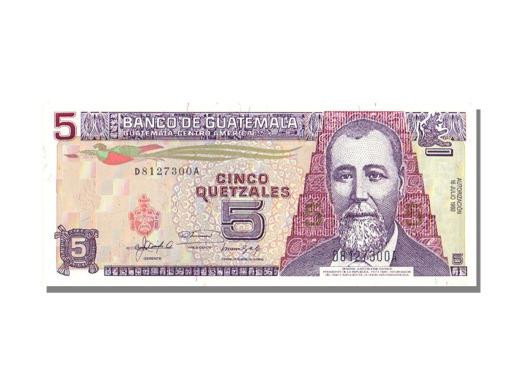 Guatemala, 5 Quetzales, 1992, KM #81, 1992-07-16, UNC(65-70), D