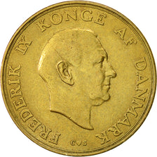 Coin, Denmark, Frederik IX, Krone, 1957, Copenhagen, EF(40-45), Aluminum-Bronze