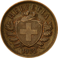 Coin, Switzerland, 2 Rappen, 1932, Bern, AU(50-53), Bronze, KM:4.2a
