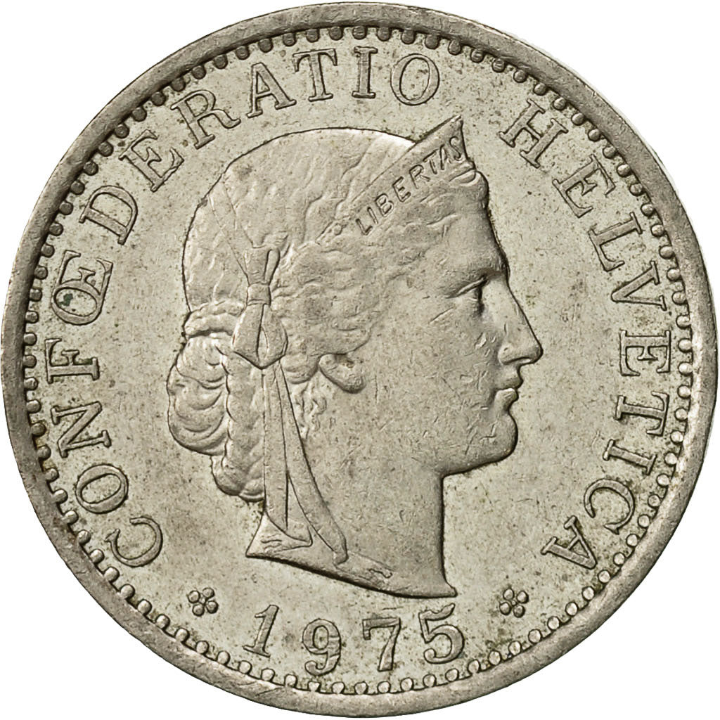 Coin, Switzerland, 20 Rappen, 1975, Bern, EF(40-45), Copper-nickel, KM:29a