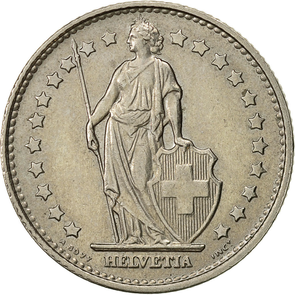 Switzerland, Franc, 1968, AU(50-53), Silver, KM:24