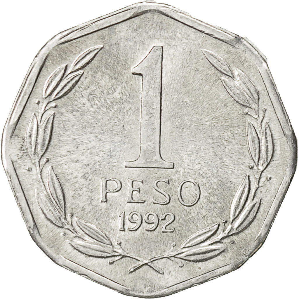 Coin, Chile, Peso, 1992, Santiago, AU(55-58), Aluminum, KM:231