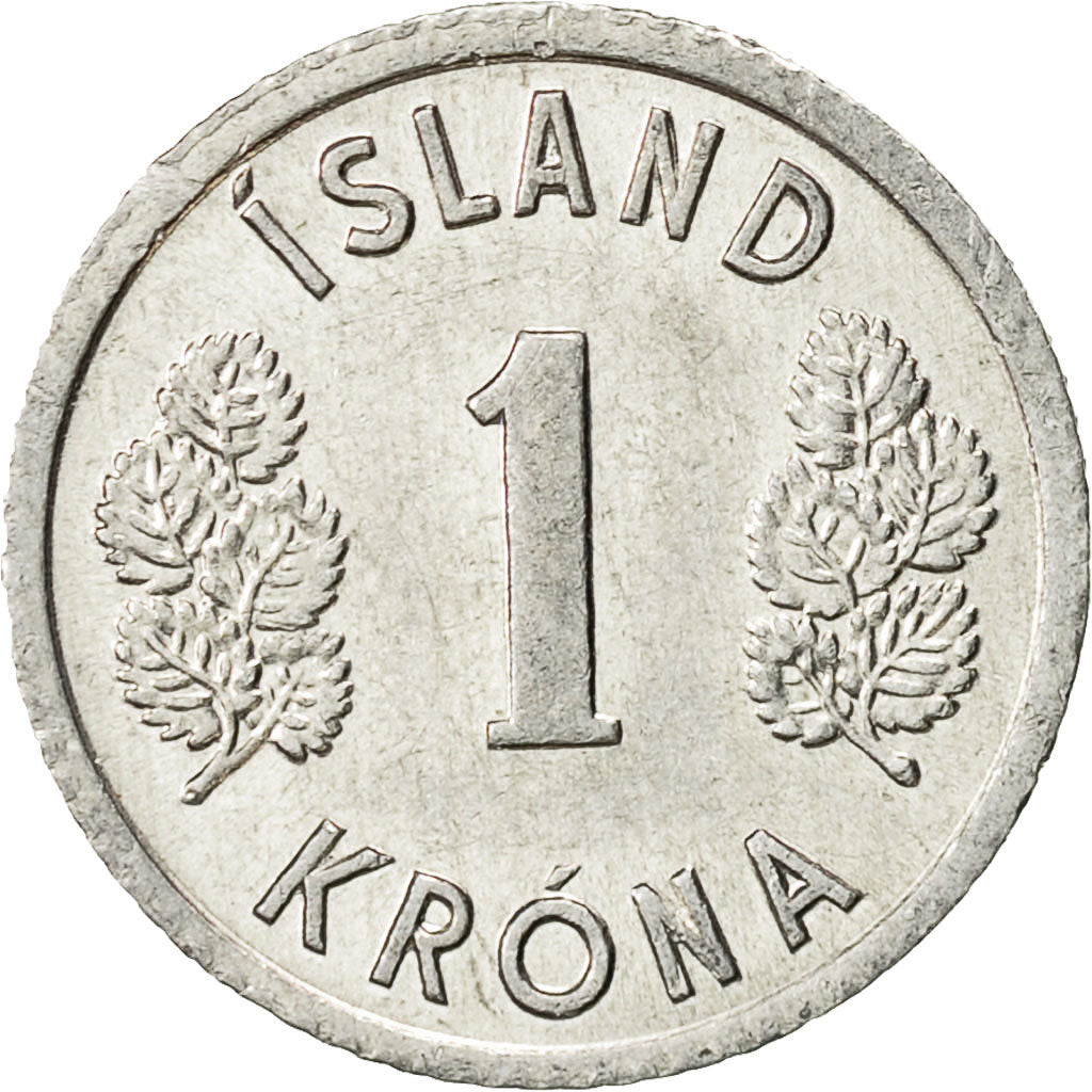 Coin, Iceland, Krona, 1977, AU(55-58), Aluminum, KM:23