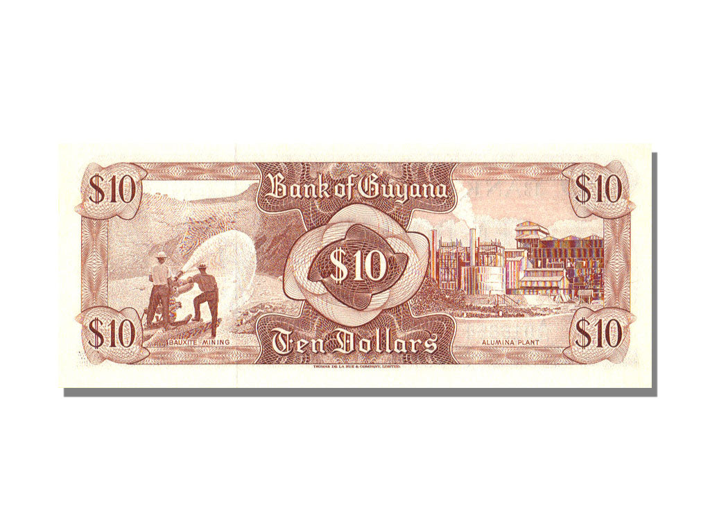 Guyana, 10 Dollars, KM #23d, UNC(65-70), A/18