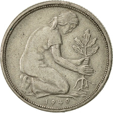 Coin, GERMANY - FEDERAL REPUBLIC, 50 Pfennig, 1949, Stuttgart, EF(40-45)