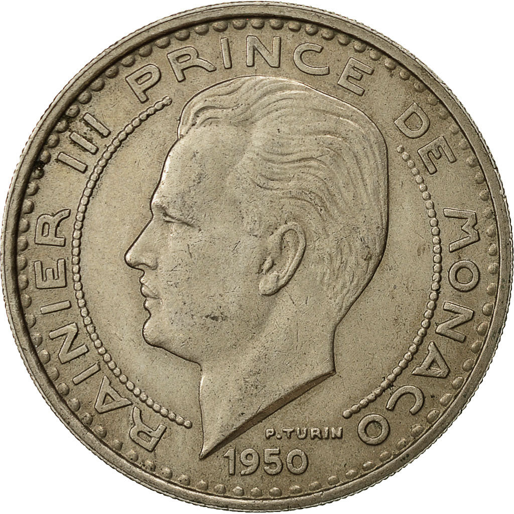 Moneta, Monaco, Rainier III, 100 Francs, Cent, 1950, BB+, Rame-nichel, KM:133