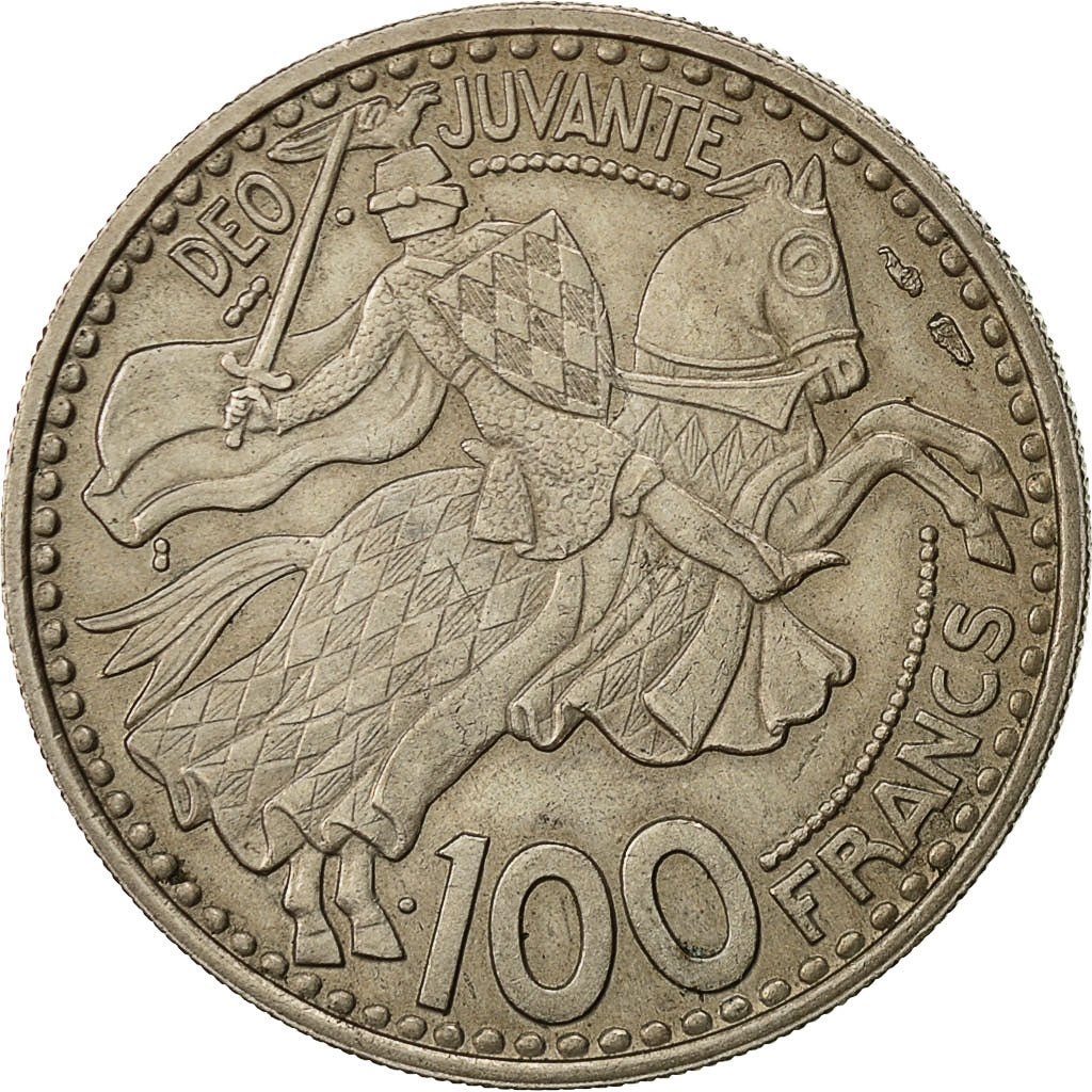 Moneta, Monaco, Rainier III, 100 Francs, Cent, 1950, BB+, Rame-nichel, KM:133