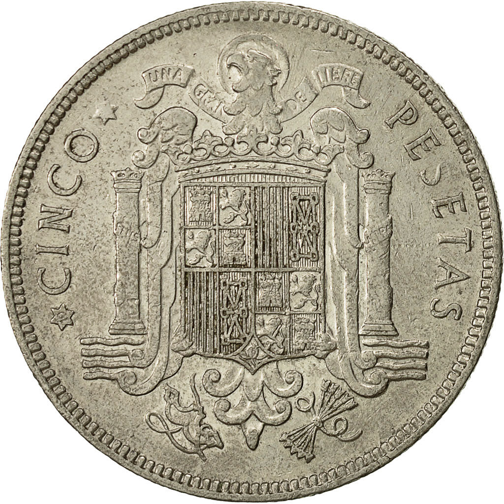 Münze, Spanien, Caudillo and regent, 5 Pesetas, 1949, SS, Nickel, KM:778