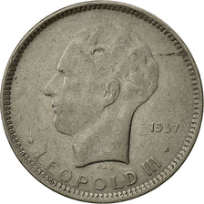 Coin, Belgium, 5 Francs, 5 Frank, 1937, EF(40-45), Nickel, KM:108