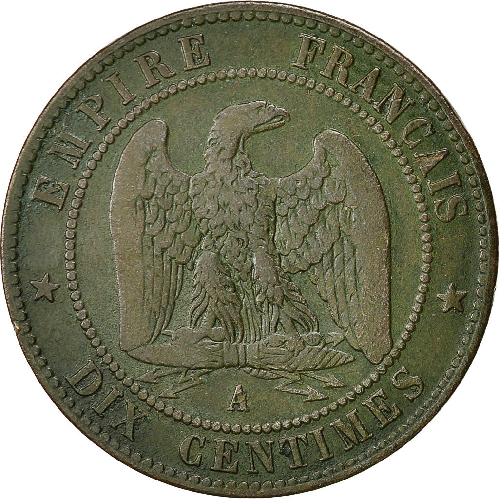 Coin, France, Napoleon III, Napoléon III, 10 Centimes, 1857, Paris, VF(30-35)