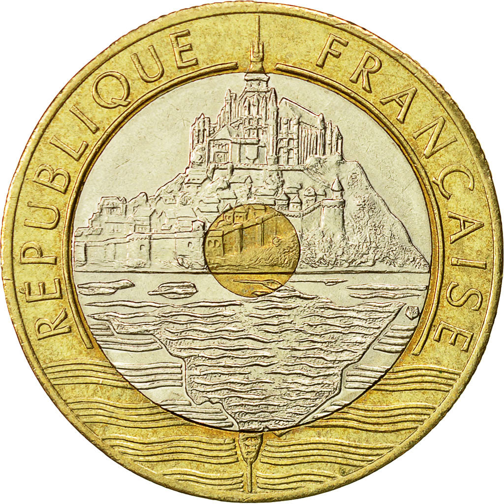 Coin, France, Mont Saint Michel, 20 Francs, 1993, Paris, EF(40-45)