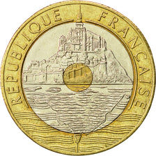 Coin, France, Mont Saint Michel, 20 Francs, 1993, Paris, EF(40-45)