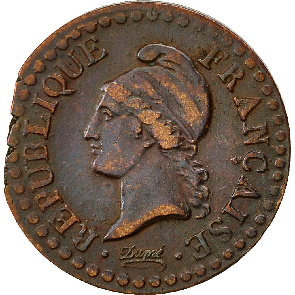 Coin, France, Dupré, Centime, AN 6, Paris, EF(40-45), Bronze, KM:646