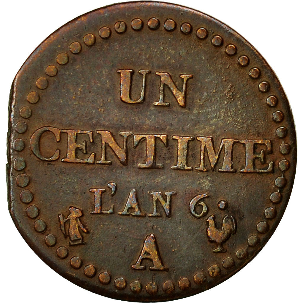 Coin, France, Dupré, Centime, AN 6, Paris, EF(40-45), Bronze, KM:646