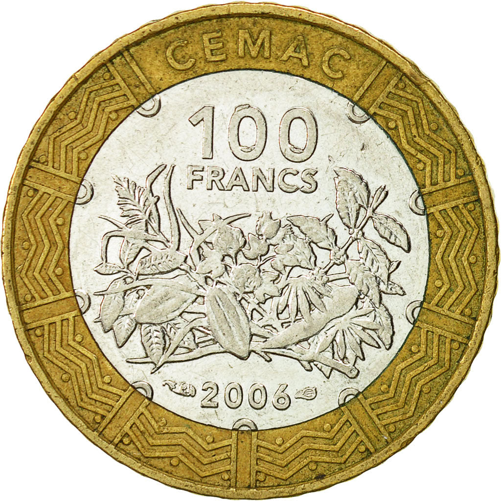 Coin, Central African States, 100 Francs, 2006, Paris, EF(40-45), Bi-Metallic