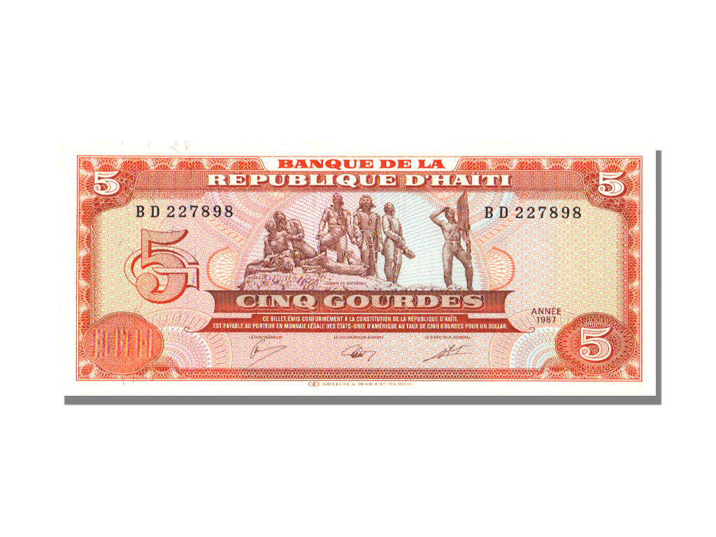Geldschein, Haiti, 5 Gourdes, 1987, KM:246a, UNZ