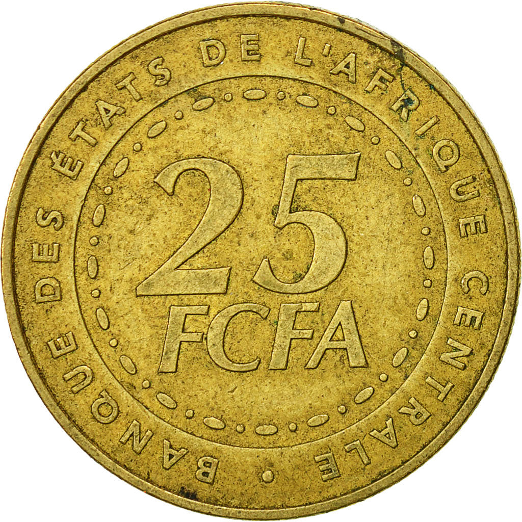 Moneta, Stati dell’Africa centrale, 25 Francs, 2006, Paris, MB+, Ottone, KM:20